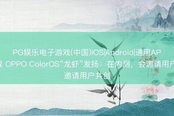 PG娱乐电子游戏(中国)IOS|Android|通用APP下载 OPPO ColorOS“龙虾”发扬：在内测，会邀请用户共创
