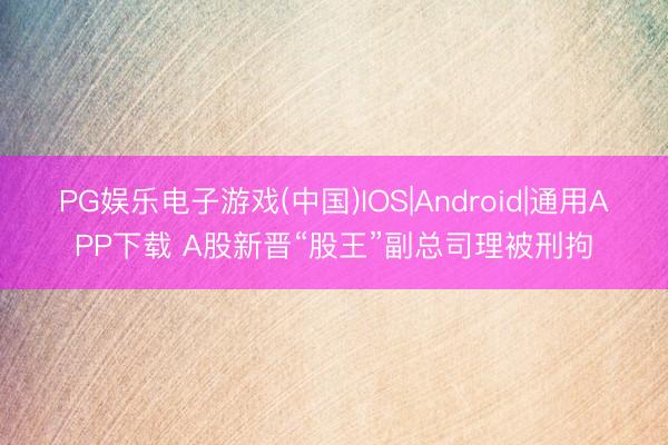 PG娱乐电子游戏(中国)IOS|Android|通用APP下载 A股新晋“股王”副总司理被刑拘
