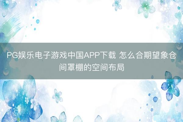 PG娱乐电子游戏中国APP下载 怎么合期望象仓间罩棚的空间布局
