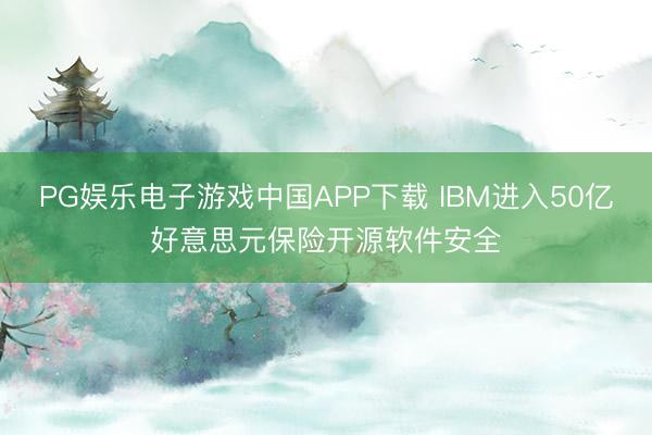 PG娱乐电子游戏中国APP下载 IBM进入50亿好意思元保险开源软件安全