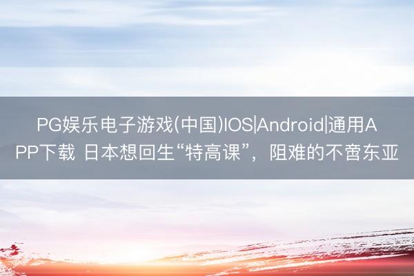 PG娱乐电子游戏(中国)IOS|Android|通用APP下载 日本想回生“特高课”，阻难的不啻东亚
