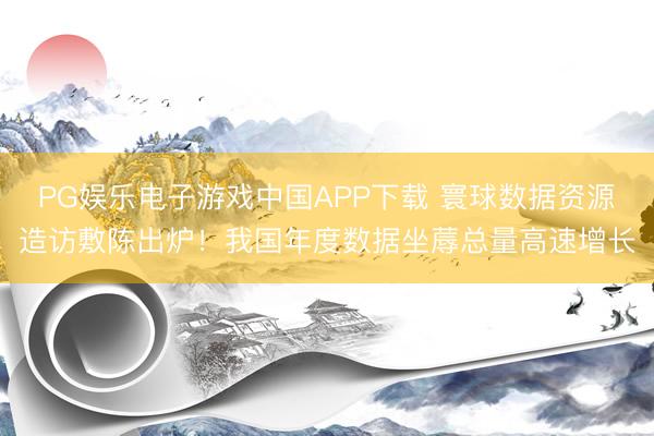 PG娱乐电子游戏中国APP下载 寰球数据资源造访敷陈出炉！我国年度数据坐蓐总量高速增长